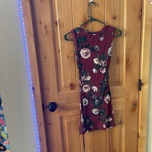 Burgundy floral summer dress